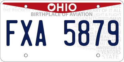 OH license plate FXA5879