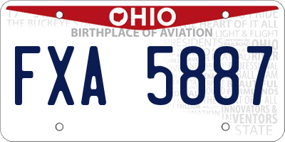 OH license plate FXA5887