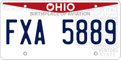 OH license plate FXA5889