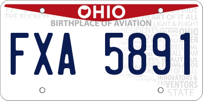 OH license plate FXA5891