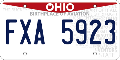 OH license plate FXA5923