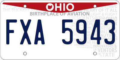OH license plate FXA5943