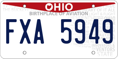 OH license plate FXA5949