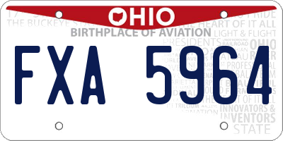 OH license plate FXA5964