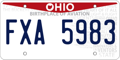 OH license plate FXA5983