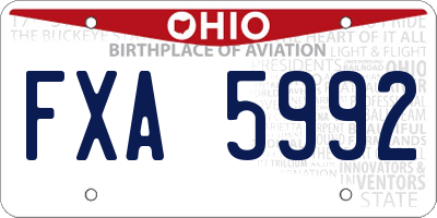OH license plate FXA5992