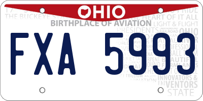 OH license plate FXA5993