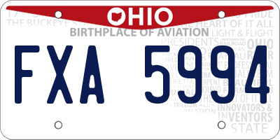 OH license plate FXA5994