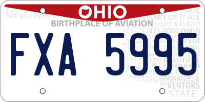 OH license plate FXA5995