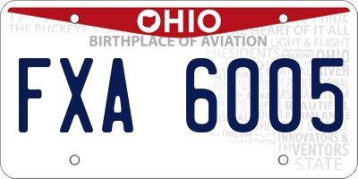 OH license plate FXA6005