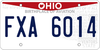 OH license plate FXA6014