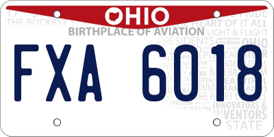 OH license plate FXA6018