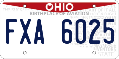 OH license plate FXA6025