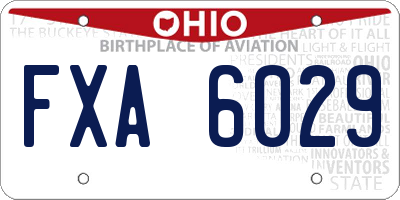 OH license plate FXA6029