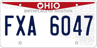 OH license plate FXA6047