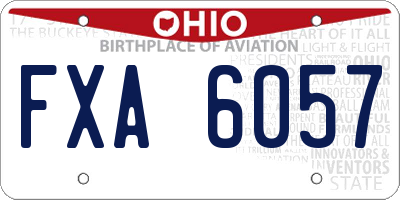OH license plate FXA6057
