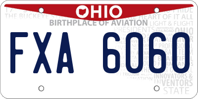OH license plate FXA6060