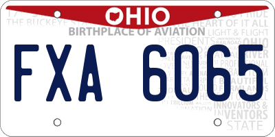 OH license plate FXA6065