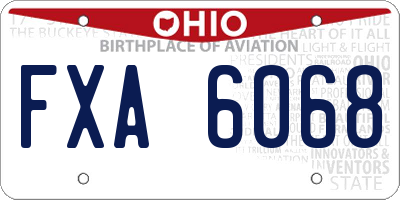 OH license plate FXA6068