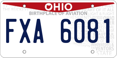 OH license plate FXA6081