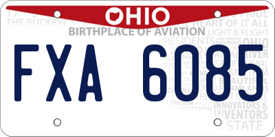 OH license plate FXA6085
