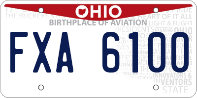OH license plate FXA6100
