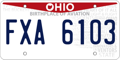 OH license plate FXA6103