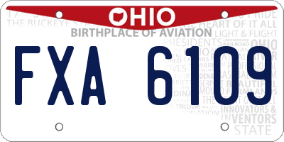OH license plate FXA6109
