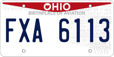 OH license plate FXA6113