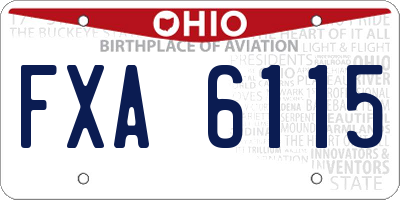 OH license plate FXA6115