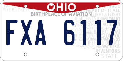 OH license plate FXA6117