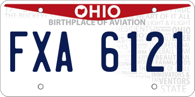 OH license plate FXA6121