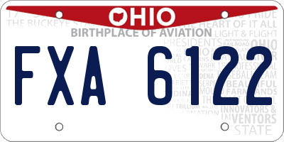 OH license plate FXA6122