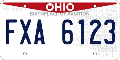 OH license plate FXA6123