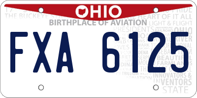 OH license plate FXA6125