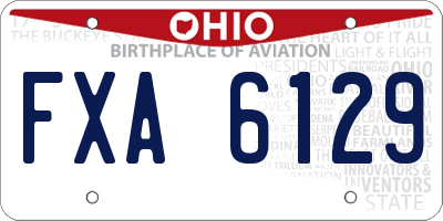 OH license plate FXA6129