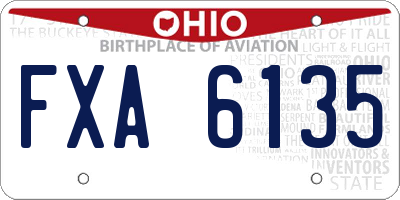 OH license plate FXA6135