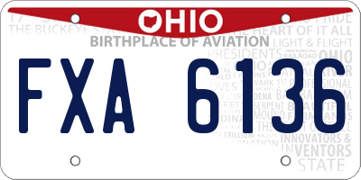 OH license plate FXA6136