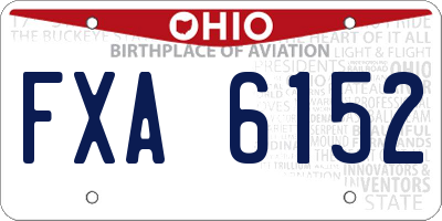 OH license plate FXA6152
