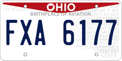 OH license plate FXA6177