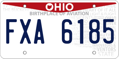 OH license plate FXA6185
