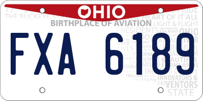 OH license plate FXA6189