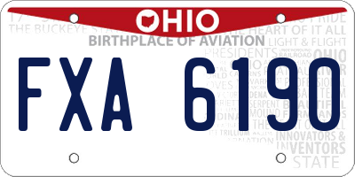 OH license plate FXA6190