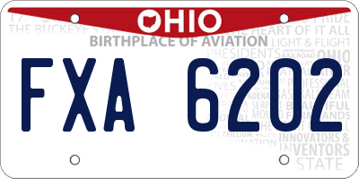 OH license plate FXA6202