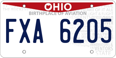 OH license plate FXA6205