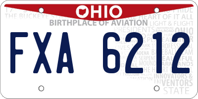 OH license plate FXA6212