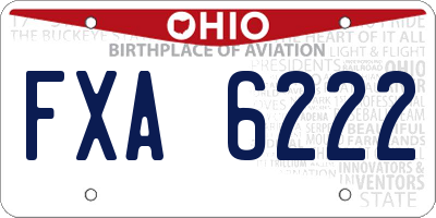 OH license plate FXA6222
