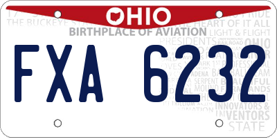 OH license plate FXA6232