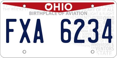 OH license plate FXA6234