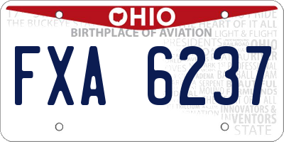 OH license plate FXA6237